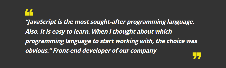 JavaScript is the best programming language