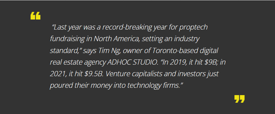 Proptech fundraising in North America
